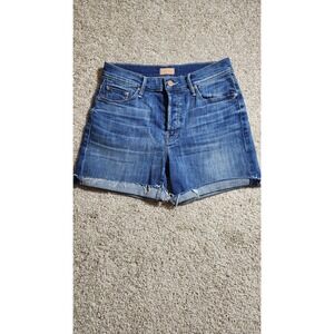 MOTHER High Waist Denim Shorts in Medium Blue